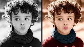 How to Colorize Black White Photo  Manual Colorization in Photoshop [upl. by Ayama]