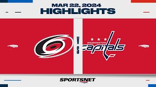 NHL Highlights  Hurricanes vs Capitals  March 22 2024 [upl. by Acireit673]