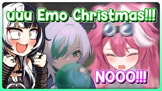 Cecilia and Shiori Trying to Traumatize Raora with Emo Christmas [upl. by Esorbma84]