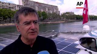 Worlds largest solar boat completes climate mission [upl. by Ellahcim621]