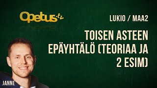 Toisen asteen epäyhtälö teoriaa ja 2 esim [upl. by Therron]