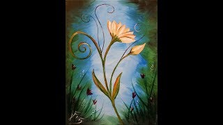 La Fleur  Step by Step Acrylic Painting on Canvas for Beginners [upl. by Yllen]