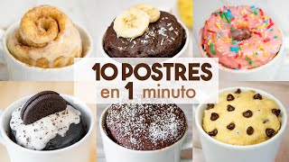 10 POSTRES en TAZA en MICROONDAS 🍩❤️  ¡en 1 minuto [upl. by Bullough544]