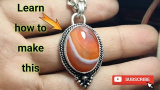 How to make a this pendant  silver pendant for cabochon [upl. by Ivar]