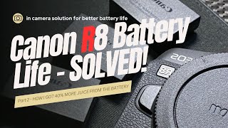 Canon R8 Battery Save  Part 2  Turn On Airplane Mode and Get SO Much More Juice [upl. by Cedar]