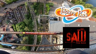 Saw The Ride  Thorpe Park  Oktoberfest  4K [upl. by Norine]