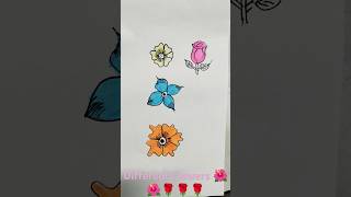 How to draw different flowers 🌺🌹viralvideo viralshortyoutubeshorts art drawing [upl. by Aniale703]