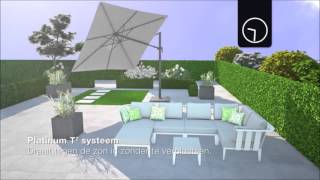 Platinum zweefparasol systeem  Tuinmeubelennl [upl. by Dhiman664]