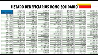 Listado Beneficiarios Bono Solidario  Consulte su CC [upl. by Ahsikat898]