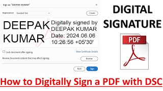 How to Digitally Sign a PDF with Digital Signature Certificate [upl. by Kraus]