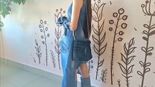 Fashionable bag made of jeans 👖 9 compartments very simple fast and convenient 10 minutes [upl. by Jodi]