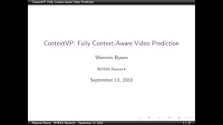 ContextVP Fully ContextAware Video Prediction [upl. by Ariamoy]