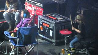 Little Shane Hawkins playing drums backstage at Reading Festival 12 [upl. by Hobie622]