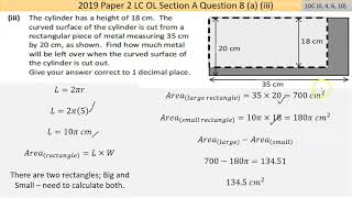 Maths screencast 2019 Paper 2 LC OL Question 8 [upl. by Kielty]