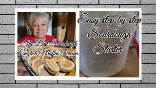 Easy step by step Sourdough starter The best Sourdough English Muffin Recipe [upl. by Dorolice]