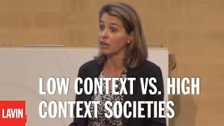 Leadership Speaker Erin Meyer Low Context vs High Context Societies [upl. by Etsirk269]