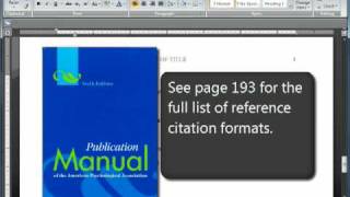 APA Format and Citations Sixth 6th Edition [upl. by Kaule]