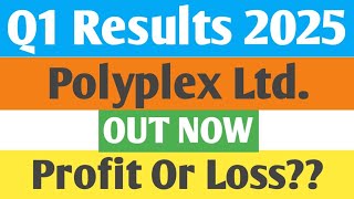 Polyplex Q1 Results 2025  Polyplex Results Today  Polyplex Share Latest News  Polyplex Share [upl. by Egin]