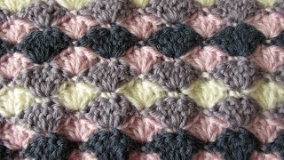 VERY EASY crochet shell stitch blanket  crochet blanketafghan for beginners [upl. by Neillij]