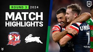 NRL 2024  Roosters v Rabbitohs  Match Highlights [upl. by Yborian]