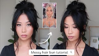 Messy hair bun tutorial [upl. by Boycie]