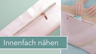 Innentasche mit Reißverschluss nähen – Taschen individualisieren Technik [upl. by Aiekal468]