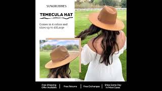 Fedora Felt Hats For Women Wide Brim UPF 50 In Regular amp XL Sizes Up To 4XL Fits Large Head Women [upl. by Tihom820]