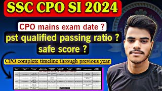 SSC CPO 2024 mains exam date out 💯 cpo safe score for final selection  ssc cpo 2024 cut off [upl. by Chemush]