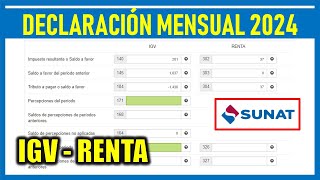 Declaración mensual SUNAT 2024 Régimen Especial ¿Cómo declarar mi impuesto mensual [upl. by Lorrie]