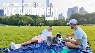 NYC Apartment Updates New dinning table moving things around exploring central park in summer [upl. by Yauqaj]