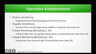 Psychologie  Lernen  Operantes Konditionieren [upl. by Mauer]