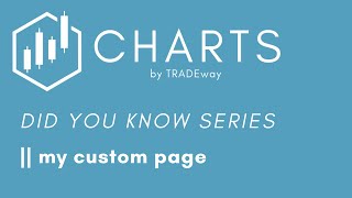 Charts by TRADEway  Did You Know Series  My Custom Page [upl. by Ennoira82]