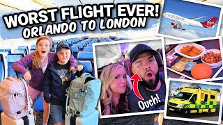 MEDICAL EMERGENCY Flying From Orlando to London on Virgin Atlantic Our Full Experience [upl. by Thalassa478]