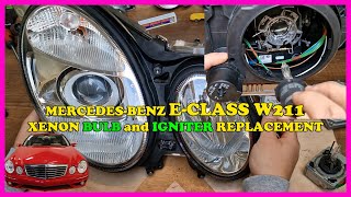 Mercedes EClass W211 XENON headlight low amp high beam repair D2S bulb igniter or ballast change [upl. by Thunell]