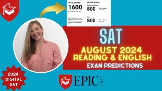 SAT August 2024 Digital SAT Reading and English Predictions  What will be on August 2024 SAT exam [upl. by Lynna]