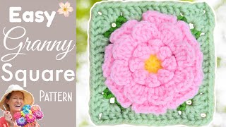 Crochet flower square Crochet flower granny square tutorial [upl. by Flossie268]