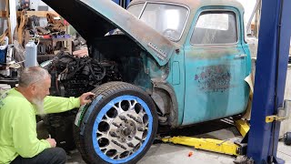 50 Chevy build part 7 AIr Management AND Custom Front Suspension [upl. by Benedix677]