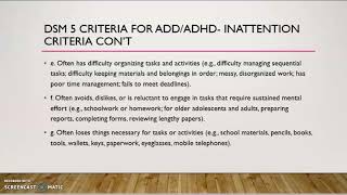 ADDADHD DSM5 Criteria [upl. by Sitnalta]