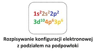 Rozpisywanie konfiguracji elektronowej z podziałem na podpowłoki  korepetycje z chemii matura [upl. by Rhodes]