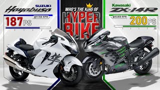 2022 Suzuki Hayabusa vs Kawasaki Ninja ZX14R ┃Hyperbike Spec Comparison [upl. by Yenduhc482]