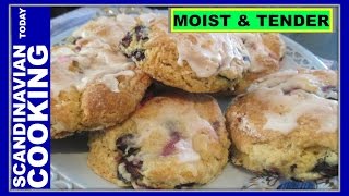 LEMONY BLUEBERRY SCONES  How To Make Delicious Homemade Lemony Almond Blueberry Scones [upl. by Notliw]