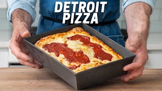 Extra Crispy Detroit Style Pan Pizza Recipe [upl. by Ingunna]