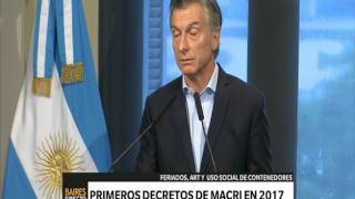 Primeros decretos de Macri en 2017 – Telefe Noticias [upl. by Anoyi]