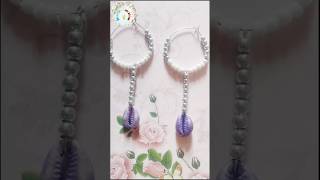 Cowrie Shell Earrings Making Idea 💜🤗💜 youtubeshorts diy earrings viralshort ytshorts music [upl. by Leddy482]