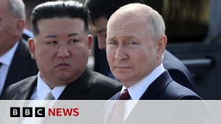 Vladimir Putin arrives in North Korea ahead of talks with Kim Jongun  BBC News [upl. by Kacey]