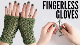 How To Crochet Fingerless Gloves for Beginners  HOW TO MAKE FISHNET FINGERLESS GLOVES crochet [upl. by Neerual655]