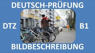 B1Prüfung DTZ  mündliche Prüfung  Bildbeschreibung Mann mit rotem Schal  Deutsch lernen [upl. by Esdras]