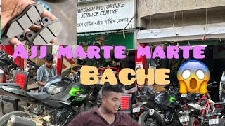 AJJ MARTE MARTE BACHE😮‍💨BIKE KA BREAK FAIL HO GAYA😱Adhesh motor Bike service centre  Breakpad [upl. by Nabla300]