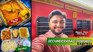 Secunderabad Duronto Express sleeper class journey and Indian railways food review [upl. by Barn]