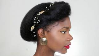 TUTO COIFFURE MARIAGE FACILE sur cheveux afro  How to brushing lissage cheveux crépus SP [upl. by Enyalahs944]